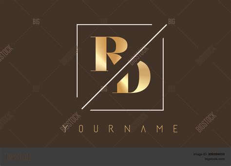 Rd Golden Letter Logo Vector And Photo Free Trial Bigstock