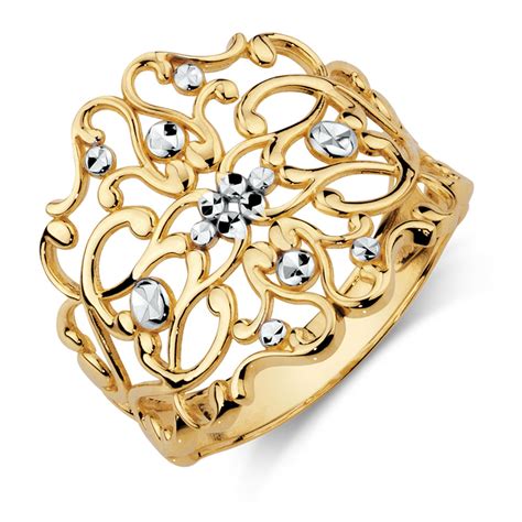Filigree Ring In 10kt Yellow And White Gold