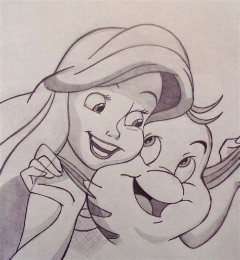 Ariel And Flounder By Sacha31 On Deviantart Disney Schetsen Disney