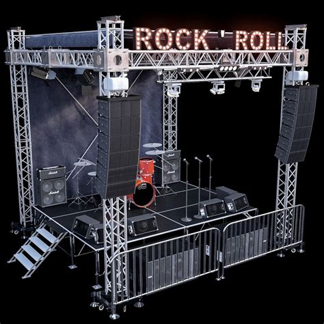 Mini Concert Stage 2 3d Model For Vray