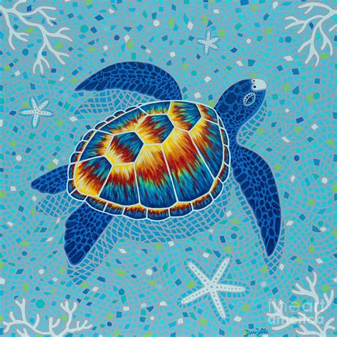 Mosaic Sea Turtle Painting By Danielle Perry Fine Art America