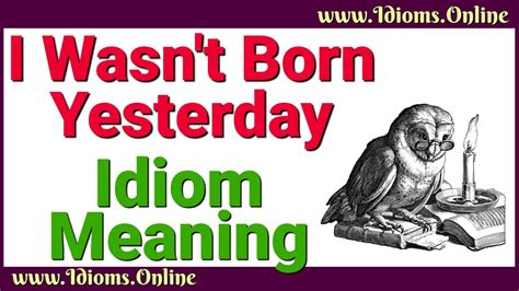 I Wasnt Born Yesterday Idiom Meaning And Sentences Youtube