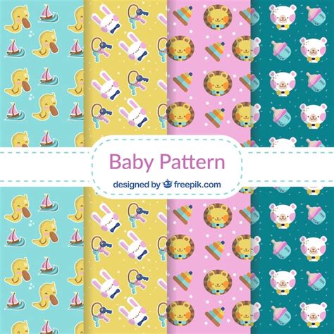 Free Vector Collection Of Cute Baby Patterns