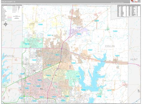 Collin County Tx Wall Map Premium Style By Marketmaps Mapsales