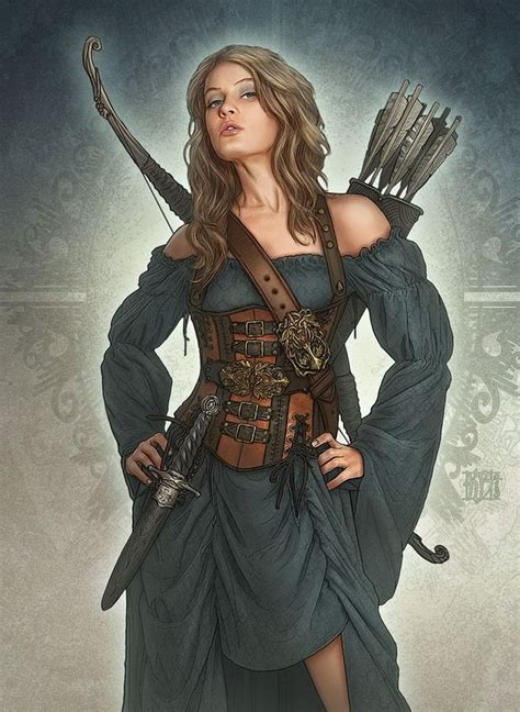 Archer And Warrior Girl 1859 Heroic Fantasy Fantasy Warrior Fantasy