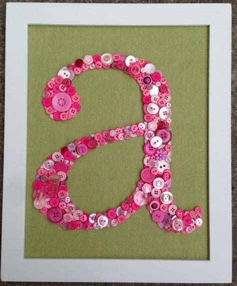 Framed Button Letter A By Upcyclingwithstyle On Etsy 4000 Button