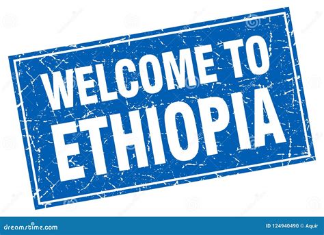 Welcome To Ethiopia Stamp Stock Vector Illustration Of Embrance