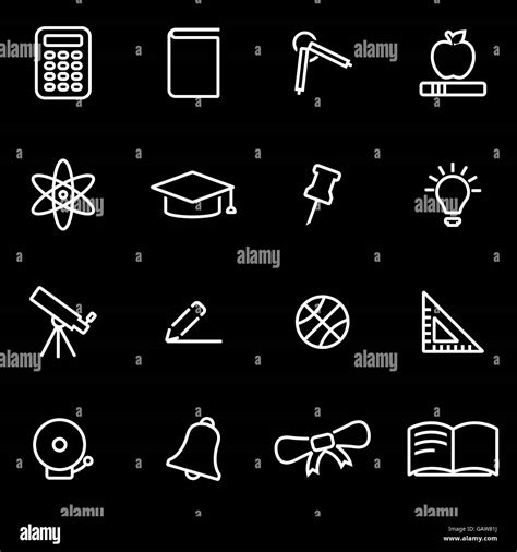 Vector Line Education Icon Set Stock Vector Image And Art Alamy