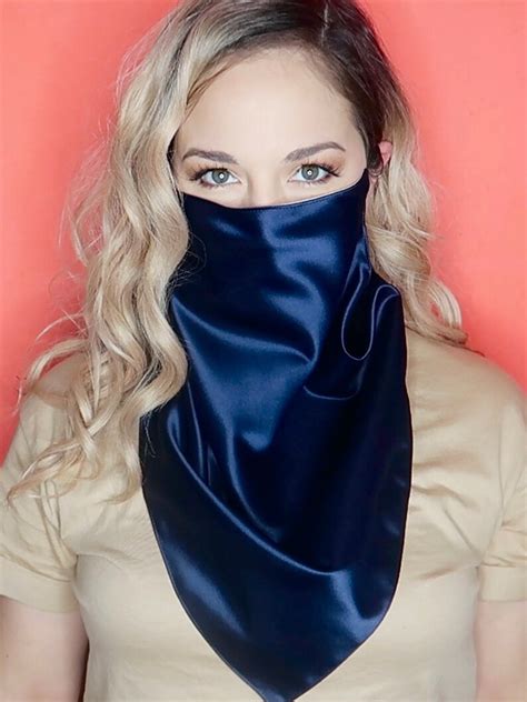 4 In 1 Scarf Face Mask Double Faced Satin Scarf Face Mask Nose Etsy
