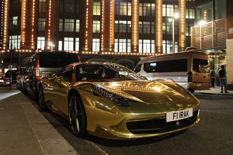 Golden Ferrari Lights Up London As Mega Rich Playboys Show