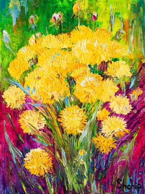 Dandelions Natalia Shchipakina Paintings Prints Flowers Plants