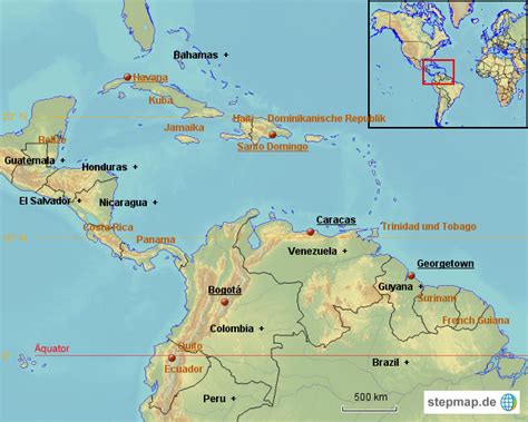 Stepmap Central America Landkarte Für Südamerika