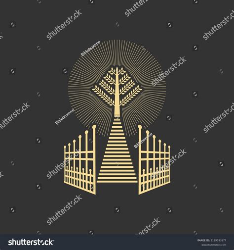 Tree Eternal Life Paradise Heaven After Stock Vector Royalty Free