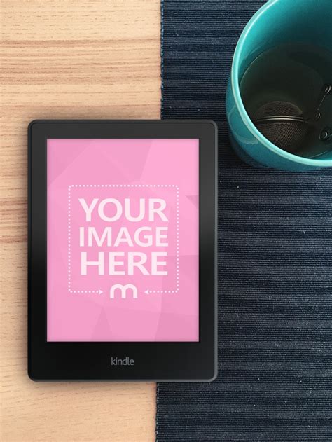 Download Kindle E-Book Reader on Desk Mockup Generator - Mediamodifier