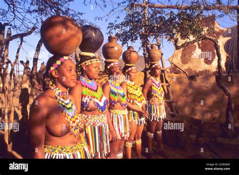 South Africa Shakaland Center Zulu Women Stock Photo Royalty Free