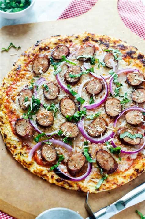 Roasted Garlic Chicken Sausage Manchego And Red Onion Pizza