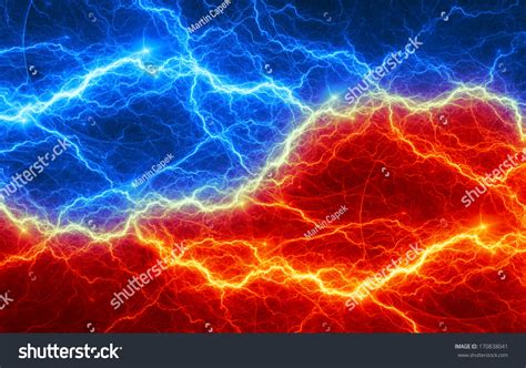 Fire Ice Abstract Fractal Lightning Stock Illustration 170838041