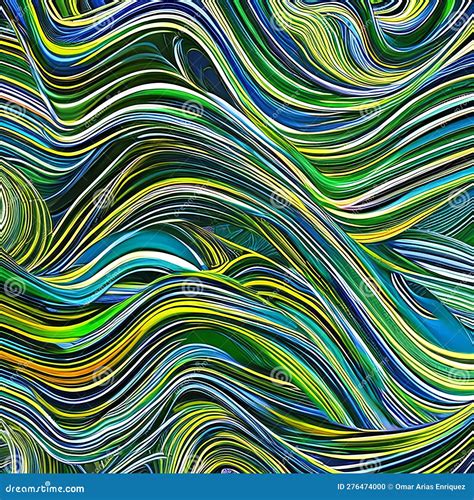 A Digital Abstract Pattern Of Swirling Shapes In Shades Of Green And