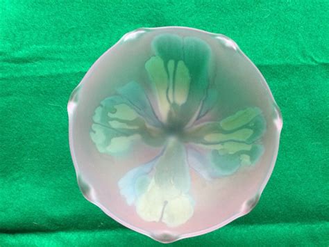 Rueven Glass By Nouveau Glass Co Footed Compote Bowl Art Nouveau Ebay