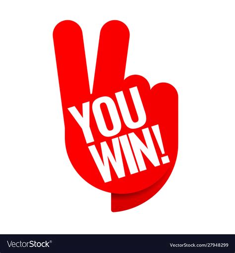 You Win Red Tag Winner Symbol Royalty Free Vector Image