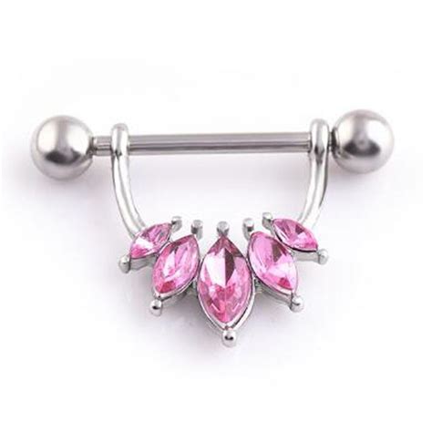 Cz Nipple Ring Piercing Jewelery Punk Steel Color Full Crystal Stainless Steel Nipple Cover Body