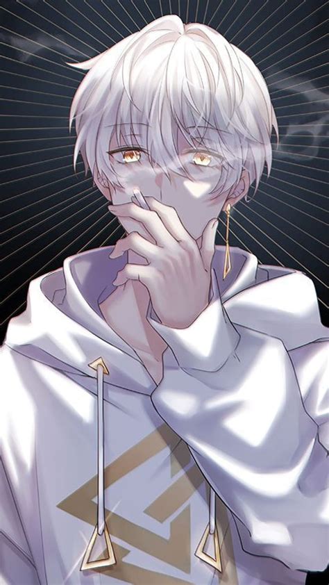 Evil Anime Boy White Hair
