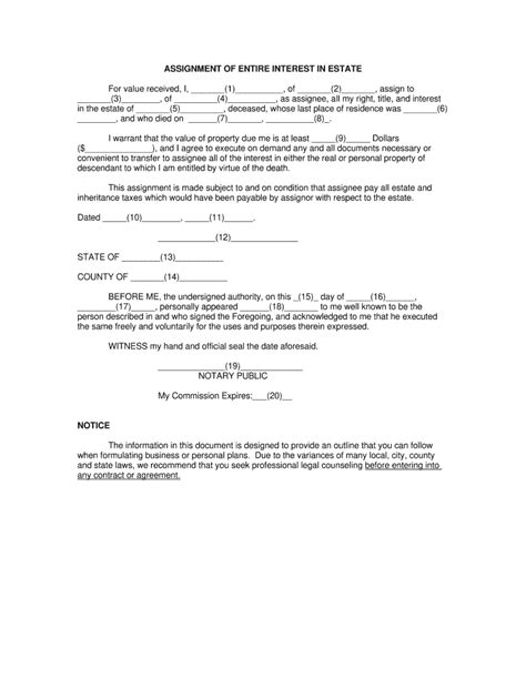 Assignment Of Inheritance Form Fill Out Sign Online Dochub