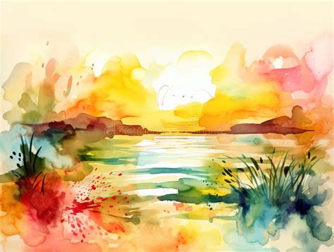 Abstract Watercolor Summer Background Stock Illustration Illustration