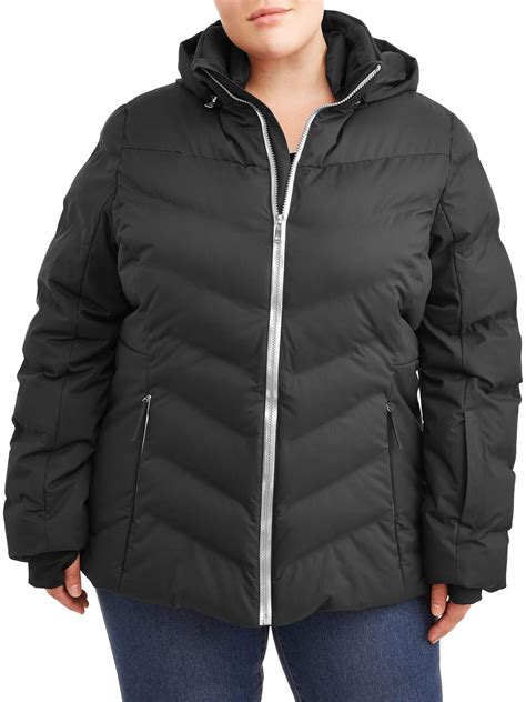Time And Tru Womens Plus Size Puffer Coat