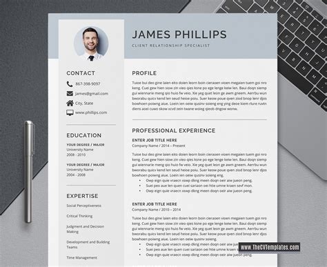 Start your job application template by including your contact details at the top. 2020 Unlimited Download Professional CV Template for Job ...