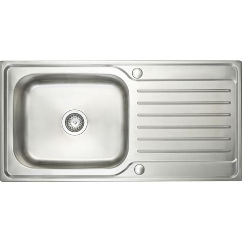Firebird single bowl 18 gauge handmade stainless steel kitchen sink with. Stainless Steel Single Bowl Kitchen Sink & Drainer 1000 x ...