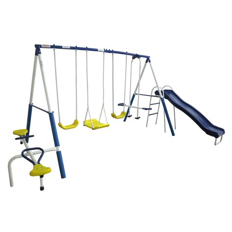 Xdp Recreation Playground Galore Outdoor Swing Set Wglider 3 Swings
