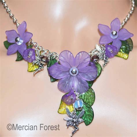 Fairy Necklace Faery Necklace Flower Fairy Necklace Fairy Etsy
