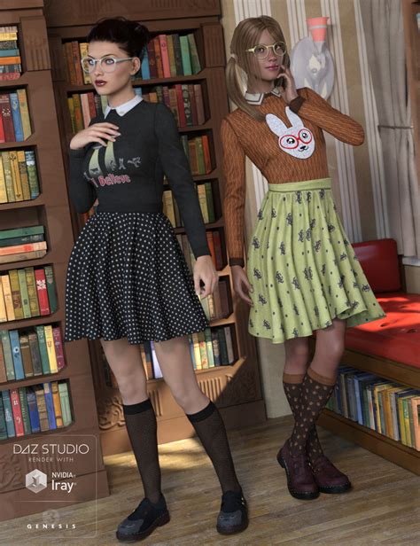 Nerdy Girl Outfit Textures Daz 3d