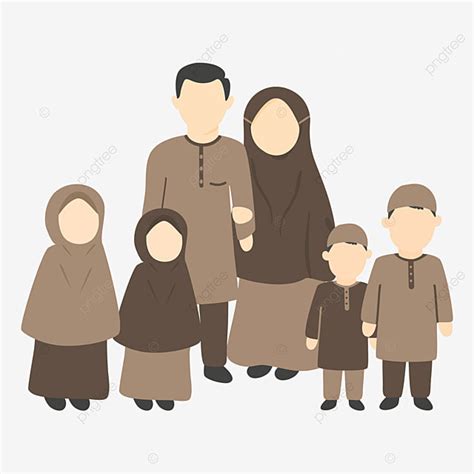 Ilustrasi Keluarga Muslim Bahagia Keluarga Muslim Keluarga Muslim