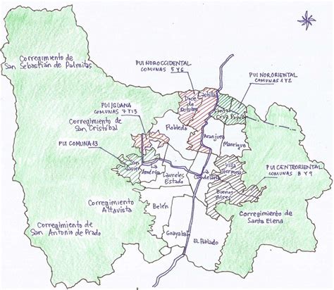 Ubicación De Los Proyectos Urbanos Integrales En Medellín Elaborado