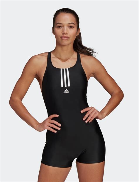 Adidas Performance Padded Mid Stripes Leg Swimsuit W Swimsuits