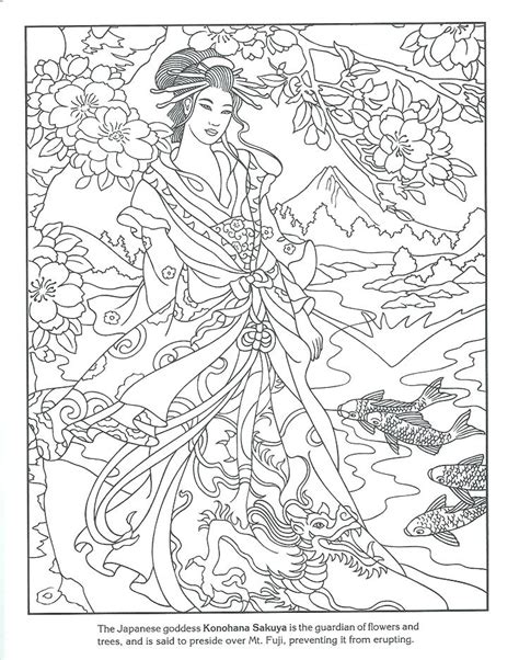 Japanese Geisha Coloring Pages At Free Printable