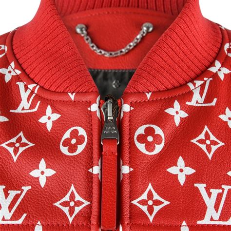 Louis Vuitton Supreme X Leather Bomber Varsity Jacket Monogram Ltd Edt Mightychic