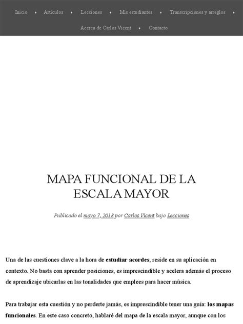 Mapa Funcional De La Escala Mayor El Blog De Carlos Vicent Pdf
