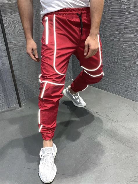 Wholesale Sporty Solid Straight Reflective Mens Pants Uca091725