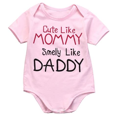 Cute Like Mommy Smelly Like Daddy Baby Girl Bodysuit Cute Baby