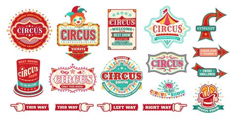 Circus Carnival Signs And Signboards To Magic Show 10876427 Vector Art