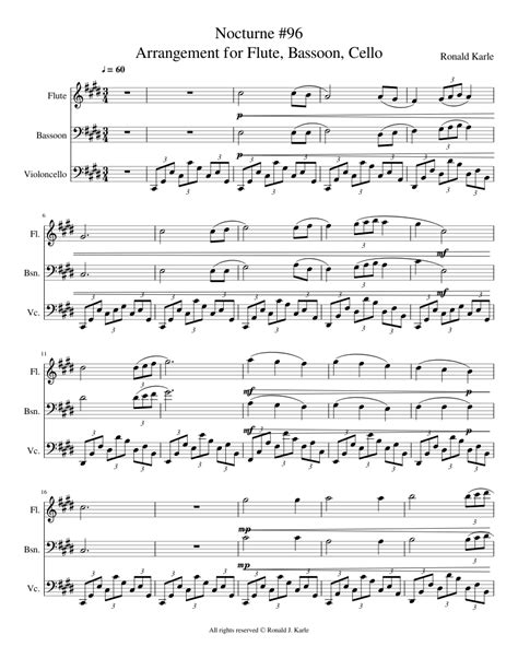 Nocturne 96 Arrangement For Flute Bassoon Cello Sheet Music For