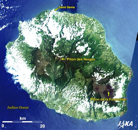 Réunion A Volcanic Island In The Indian Ocean 2011 Jaxa Earth