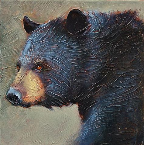 Backward Glance Black Bears Art Bear Paintings Animal Paintings
