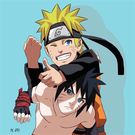 Naruto And Menma Brothers By Ikuzram021 On Deviantart