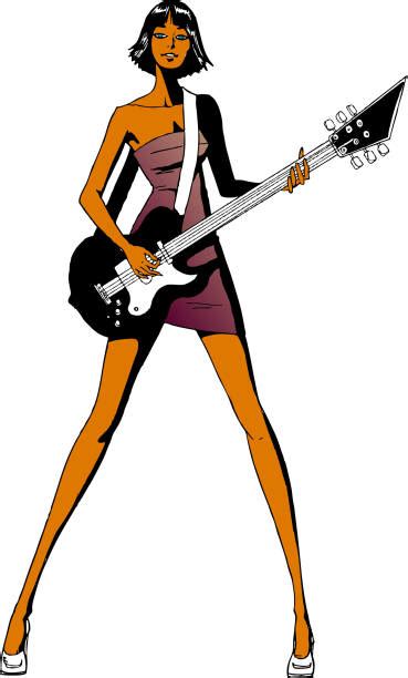 Best Woman Playing Electric Guitar Illustrations Royalty Free Vector