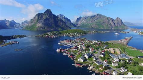 Fishing Town Reine On Lofoten Islands In Norway Stock Video Footage