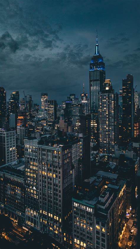 Full Hd New York City Night Wallpaper Hd Wallpaper High Rise Building